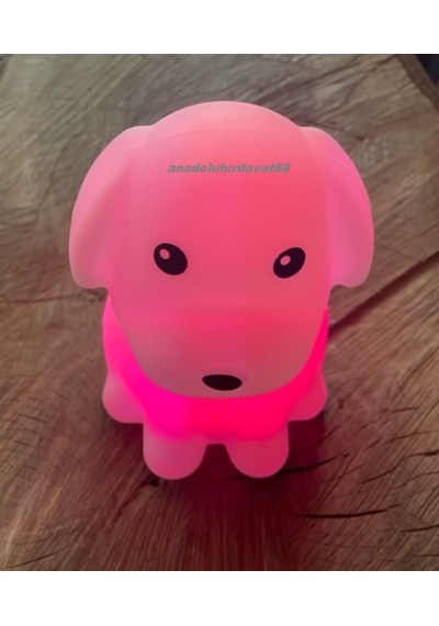 Dmr Pufuduk Lamba Oyuncak Mini Köpek Silikonlu 8 Farklı Led Işıklı Lamba Renkli