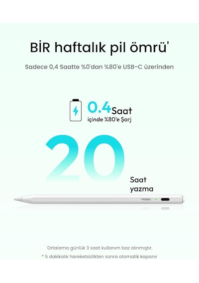 Pencil Air8 For Apple İpad 2018-2025, 20h Pil Ömrü , 2 Dakika Hızlı Şarj, Yüksek Hassasiyetli Stylus Kalem İpad 11 A16/10/9/8/7/6. Nesil, Pro 12.9/11/13 İnç M4, Air 3/4/5/m2/m3 Beyaz Belirtilmemiş Pencil Air8 For Apple İpad 2018-2025, 20h Pil Ömrü , 2 Dakika Hızlı Şarj, Yüksek Hassasiyetli Stylus Kalem İpad 11 A16/10/9/8/7/6. Nesil, Pro 12.9/11/13 İnç M4, Air 3/4/5/m2/m3 Beyaz Belirtilmemiş
