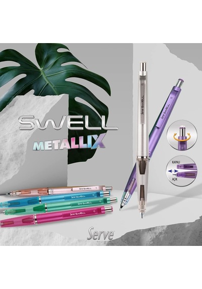 Swell Mekanik Kursun Kalem Metalik Mor 07mm