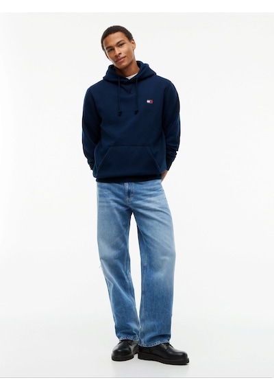 Tommy Hilfiger Tjm Reg Badge Hoodıe Ext Erkek Mavi Sweatshirt - Dm0dm23606