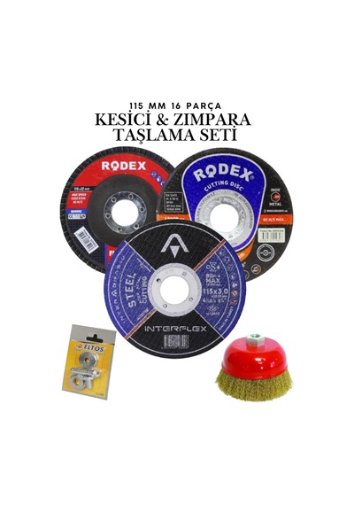 16 Parça Spiral Avuç İçi Taşlama Seti - 115mm Cırt Zımpara Tablası, Inox Kesici Ve Flap Disk Seti 16 Parça Spiral Avuç İçi Taşlama Seti - 115mm Cırt Zımpara Tablası, Inox Kesici Ve Flap Disk Seti