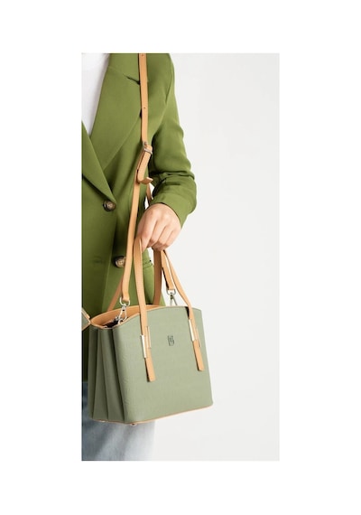 Just Polo Kadın Yeni Sezon 5 Bölmeli El Ve Omuz Çantası 4030mh 2066mh Yeşil - Camel 07979771