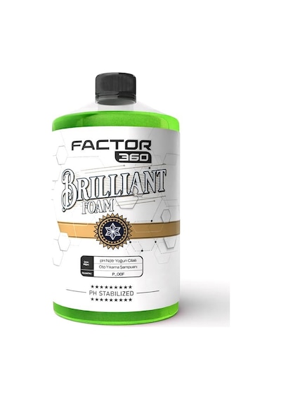 Factor360 Brilliant Green Apple Yeşil Seri Yeşil Elma Kokulu Ph Nötr Yoğun Cilalı Oto Yıkama Şampuanı 1 Litre