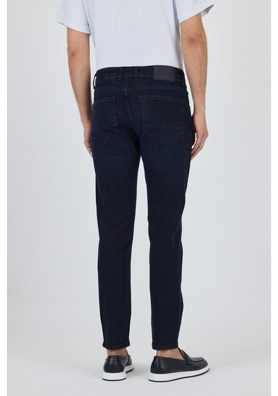 İmza Koyu Lacivert Gabardin 5 Cep Düz Paça Casual Slim Fit Pamuklu Denim Pantolon 1023250150 Koyu Lacivert