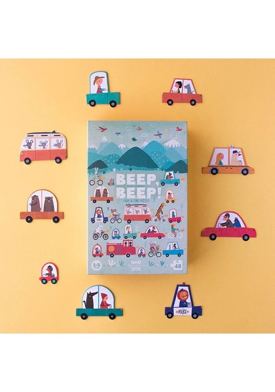 Londji Beep Beep Puzzle Ve Gözlem Oyunu Canlı Renkler
