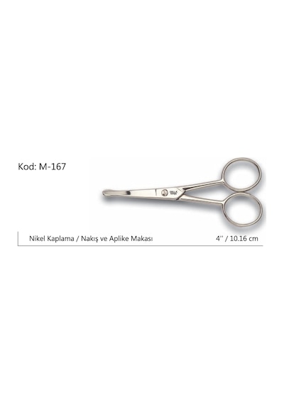 Rose Europe Aplike Ve Nakış Makası Kıvrık Küt Uçlu No:4 10,16 Cm