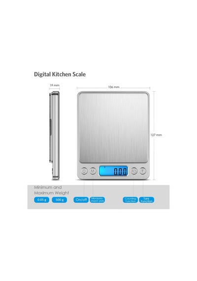 Hassas Kuyumcu Terazi, 500 G 0.01 G Geniş Ölçü Aralığı, 6 Adet Ölçü Birim, Dara Fonksiyonu, 0.01 G Hassasi Diğer