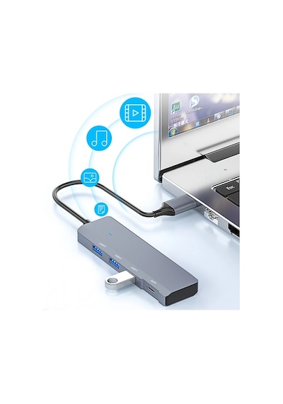Ally Ads-309a 4in1 Usb To Usb + Type-c Hub Adaptör Çevirici Dönüştürücü Çoğaltıcı- 5775