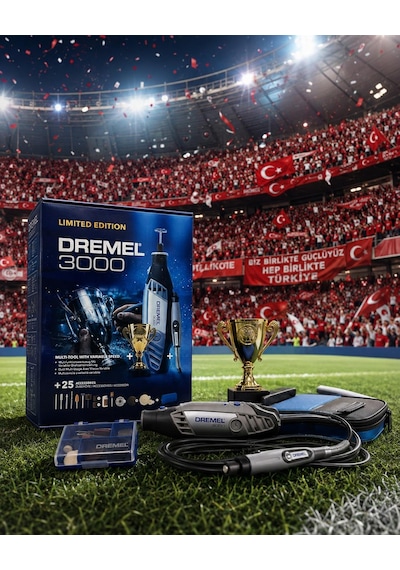 Dremel 3000 25 Aks. + 225 Esnek Uzatma + Dünya Kupası F0133000wc