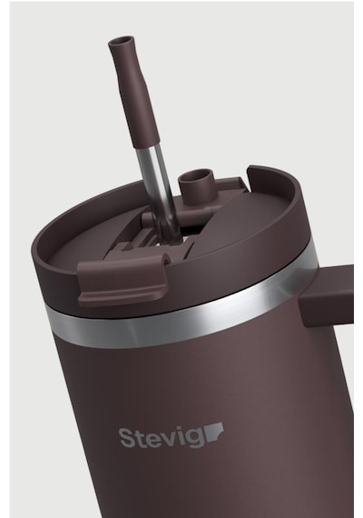 Stevig 2 Moods Tuck-in Tumbler Sızdırmaz Çelik Termos 900 Ml Chocolate Plum St-238 Bordo