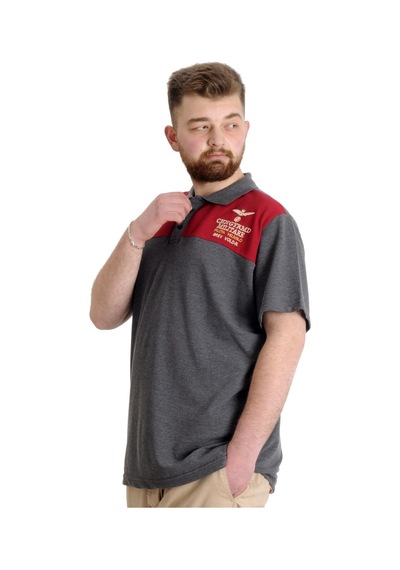Mode Xl Büyük Beden Erkek T-Shirt Polo Mılıtare 23327 Antramelanj 001
