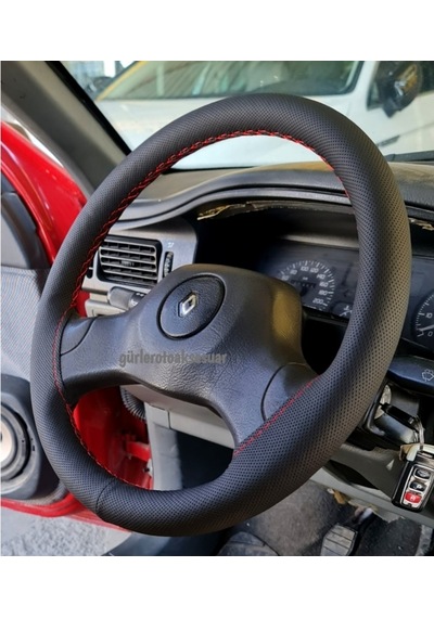 Renault 19 Dikmeli Direksiyon Kılıfı Noktalı Kırmızı Ipli (10Cm)
