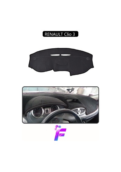Renault Clio 3 Uyumlu Torpido Örtüsü Yansıma Önleyici Tam Koruma Kolay Ve Hızlı Montaj J60 Torpido Halısı
