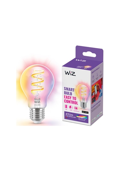Wiz Rgb Filament Şeffaf 40w A60 E27 Akıllı Ampul Renkli