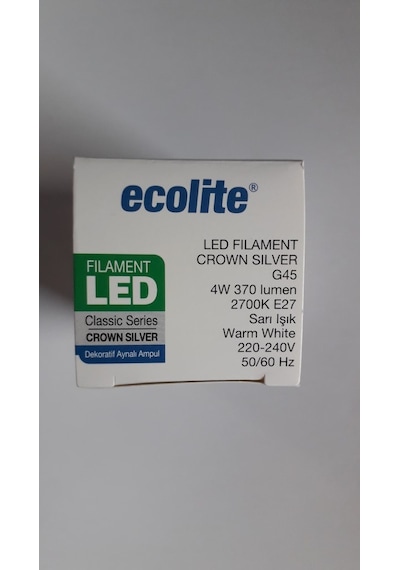 Ecolite Crow Sılver 4W E27 Aynalı Led Top Ampul