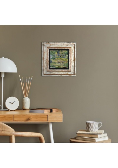 Claude Monet Nilüfer Gölü Taş Duvar Tablosu - Çerçeveli Taş Tablo - Dekoratif Duvar Sanatı - Modern Ev Ve Ofis Duvar Dekoru T1-138