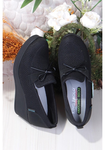 Fort King Jennifer Rahat Hafif Anatomic Insole Taban Dolgu Topuk Kadın Ayakkabı Siyah