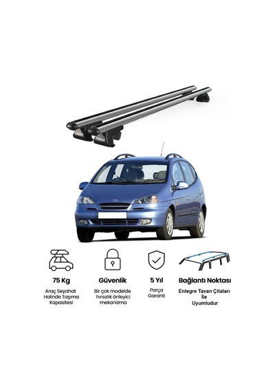 Venüs Daewoo Tacuma 2000-2004 Uyumlu Gri Ara Atkı Port Bagaj Tavan Barı