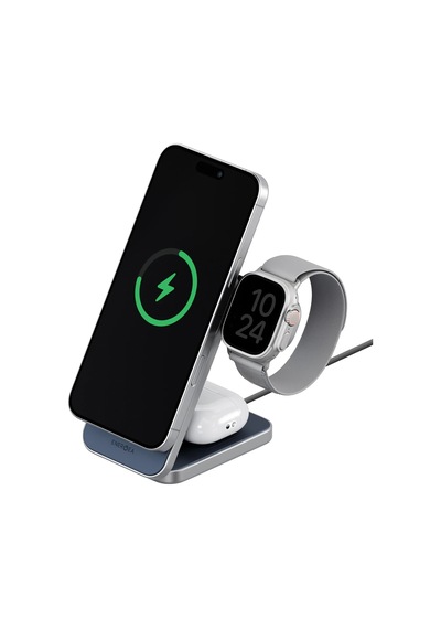 Magtrio Plus 3in1 Katlanabilir 15w Telefon Saat Apple Uyumlu  AirPods Masaüstü Hızlı Şarj Standı - Gold