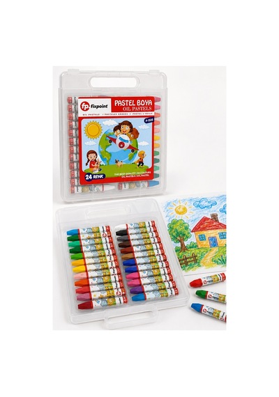 24 Renk Pastel Boya Plastik Çantalı 1 Paket Fixpoint 24 Lü Pastel Boya Çok Renkli Pastel Boya Resim Okul Öğrenci