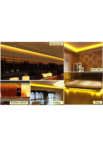 4040 Yeni Nesil Şerit Led 5 Metre + 12v 5 Amper 60 Watt Led Trafo Amber
