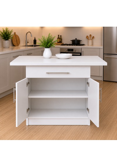 Korn Mutfak 1 Çekmeceli 2 Kapaklı Mutfak Adası-alt Modül 130 Cm - Çok Amaçlı Dolap -beyaz Laminat Tezgah Dahil Korn Mutfak 1 Çekmeceli 2 Kapaklı Mutfak Adası-alt Modül 130 Cm - Çok Amaçlı Dolap -beyaz Laminat Tezgah Dahil