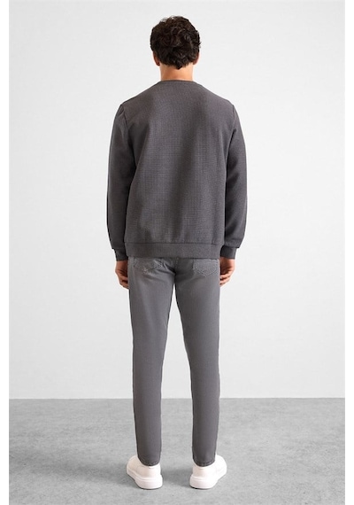 Süvari Gri Regular Melanjlı Baskısız Waffle Bisiklet Yaka Cepsiz Düz Sweatshirt Sw2013700027-s05 Süvari Gri Regular Melanjlı Baskısız Waffle Bisiklet Yaka Cepsiz Düz Sweatshirt Sw2013700027-s05