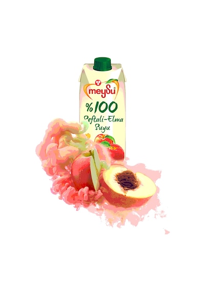 Meysu %100 Şeftali Elma Suyu 1 Lt X 6 Adet
