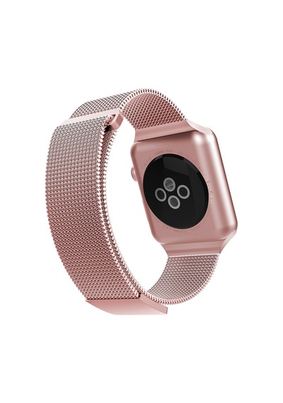 Watch 42mm Uyumlu Metal Hasır Kordon Raptic Mesh Band Serisi Rose Gold