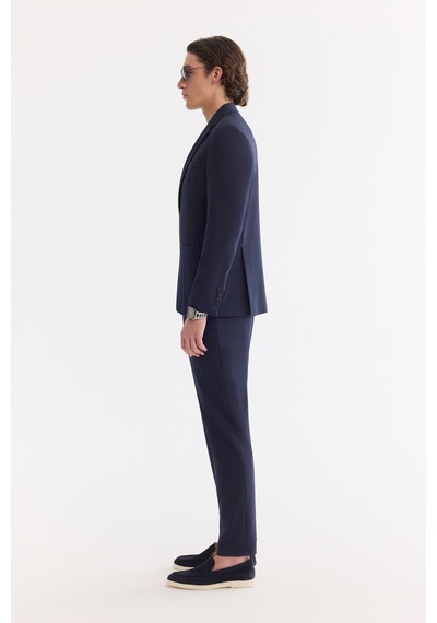 Avva Erkek Lacivet Mono Yaka Torba Cepli Çift Yırtmaç Astarsız Bi-stretch Comfort Fit Ceket A61y4012 Lacivert