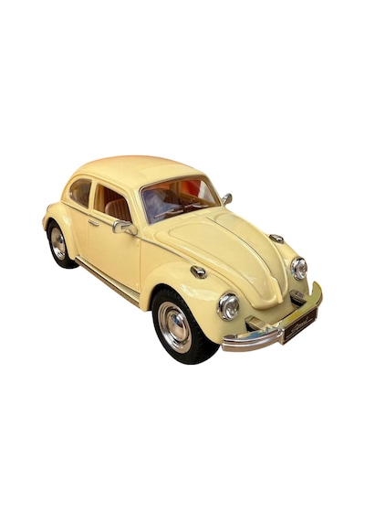 Nostaljik Beetle Vosvos Oyuncak Araba - 17cm Büyük Boy - Sesli Işıklı Ve Sürtmeli - Sarı Model Araba Çok Renkli