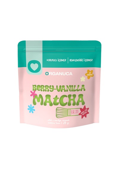 Organuca Çilek + Vanilya Aromalı Matcha Tozu 25 G - 2 Adet Tarı