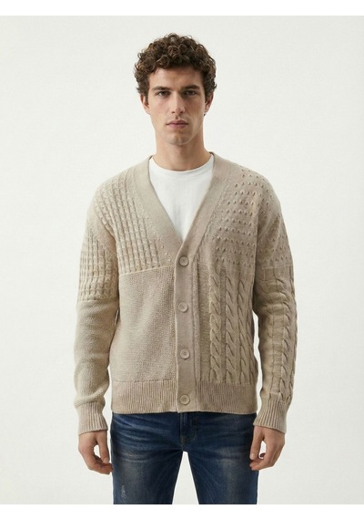 Loose Fit Erkek Hırka Taş