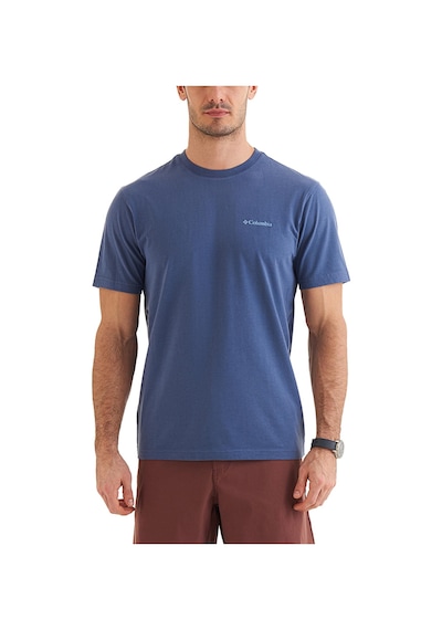 Columbia Csc Basic Slogo Brushed Erkek Kısa Kollu Tişört-4102 Dağ Mavisi