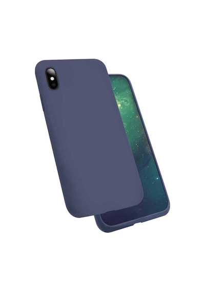 Apple Uyumlu iPhone X Kılıf Zore Silk Silikon Lacivert
