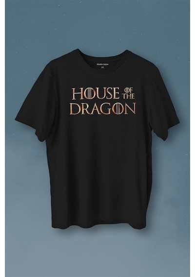 House Of The Dragon Logo Targaryen Baskılı Tişört Unisex T-shirt 001
