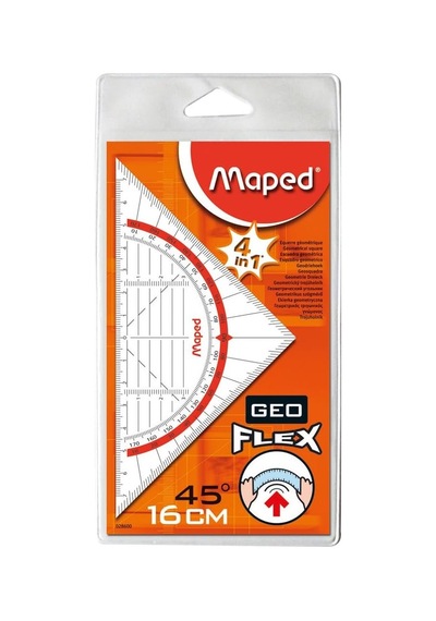 Helit M028600 Gönye Geo-flex, 16 Cm, Şeffaf