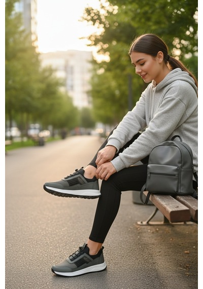 Enoch Erkek Siyah Akıllı Bağcıklı Yürüyüş Ayakkabısı - Bağcık Bağlamasız Pratik Sneaker Haki Enoch Erkek Siyah Akıllı Bağcıklı Yürüyüş Ayakkabısı - Bağcık Bağlamasız Pratik Sneaker Haki
