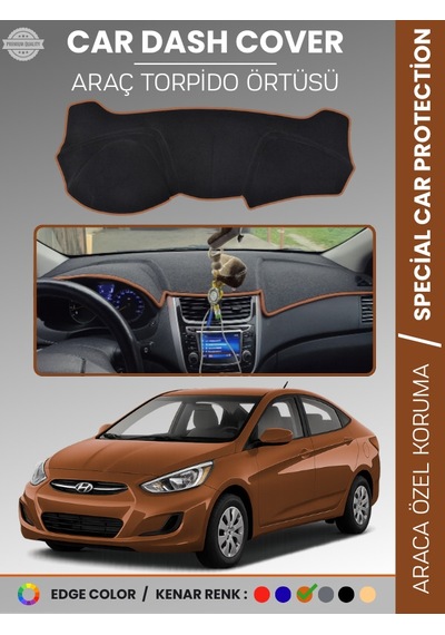 Hyundai Accent Blue 2011-2017 Torpido Örtüsü Ön Göğüs Torpido Koruma Çatlamayı Engeller Tam Uyum - 867 Stiloto