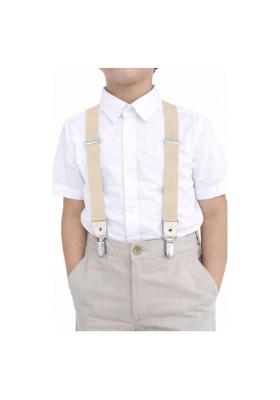Hapshoe Kids Ayarlanabilir Klipsli Krem Çocuk Kemer Pantolon Askısı Krem