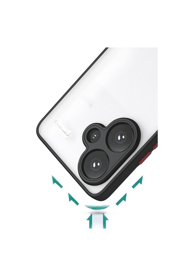 Newface Xiaomi Redmi Note 13 Pro Plus Kılıf Montreal Silikon Kapak Glblseme - 93 - Siyah