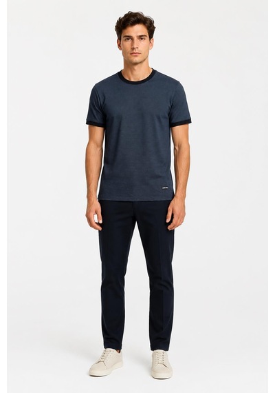 Alexandergardi Yaka Detaylı T-shirt Koyu Lacivert
