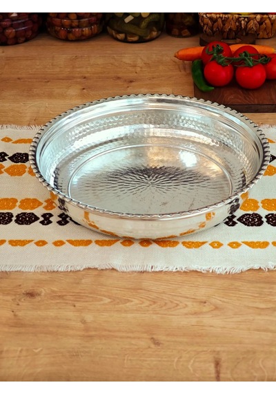 Moda Bakır Bakır Kalaylı Derin Fırın Tepsi 27 Cm Gümüş
