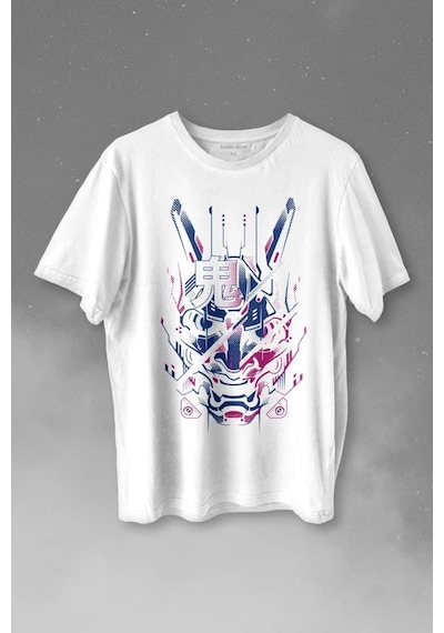 Mask Hannya Demon Japonca Japanese Maske Oni Baskılı Tişört Unisex T-shirt 001