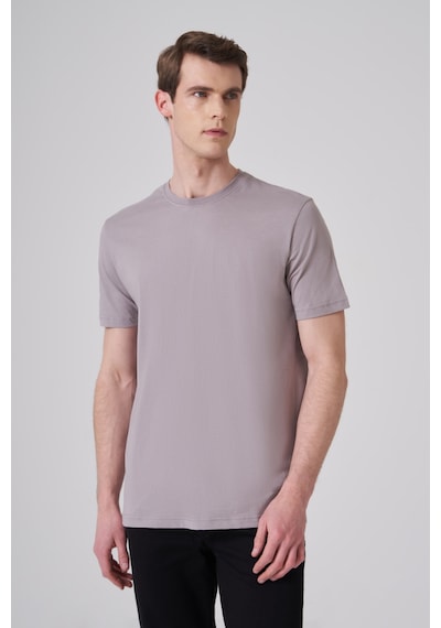 Morven Erkek Açık Gri Basic Bisiklet Yaka Dynamic Fit Pamuk T-shirt 26yc018008103 Açık Gri