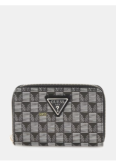 Guess G Wave Geometrik Desenli Kadın Cüzdan Swjt9344140 Siyah