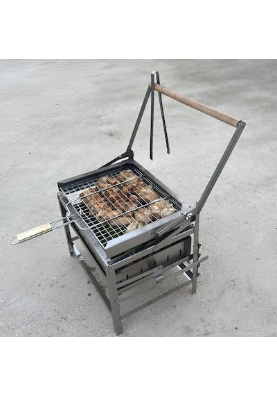 Teknomangal Ph302 Hareketli Mangal Paslanmaz Çelik 40x30 Cm Izgara Telli Diğer