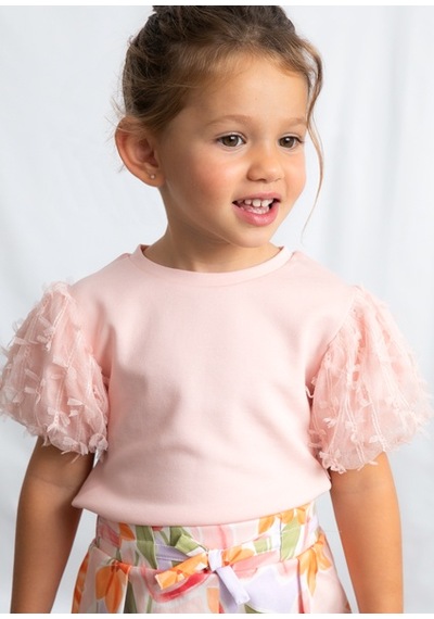 Mayoral Kız Çocuk Tül T-shirt Pembe - 03001