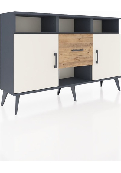 Arges Konsol 5 Raflı Tek Çekmeceli 2 Kapaklı 132x30x83 Antrasit-aytaşı/çam Aytaşı/çam Arges Konsol 5 Raflı Tek Çekmeceli 2 Kapaklı 132x30x83 Antrasit-aytaşı/çam Aytaşı/çam