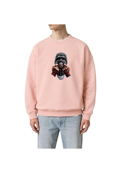 Benroma 3 İplik Penye Ahmed Osman Baskılı Unisex Sweatshırt Pembe